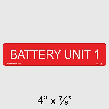 303-01 Battery Unit 1 Label