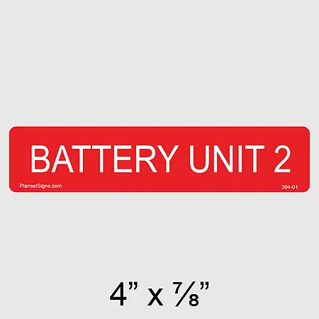 304-01 Battery Unit 2 Label