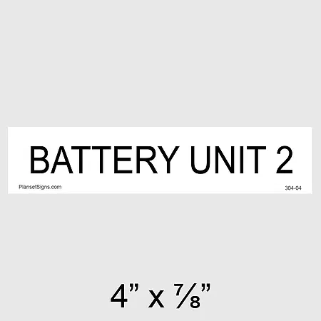 304-04 Battery Unit 2 Placard