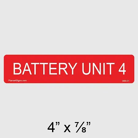 306-01 Battery Unit 4 Label