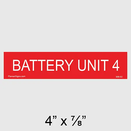 306-02 Battery Unit 4 Placard