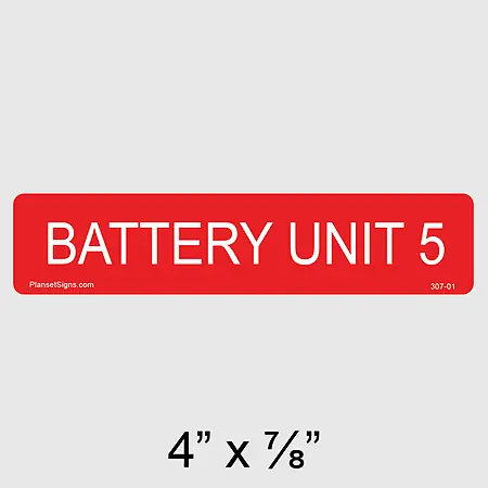 307-01 Battery Unit 5 Label