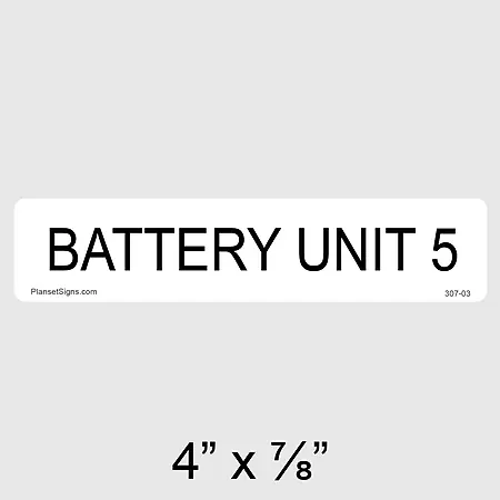 307-03 Battery Unit 5 Label