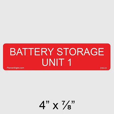 310-01 Battery Storage Unit 1 Label
