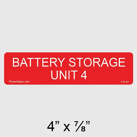 313-01 Battery Storage Unit 4 Label