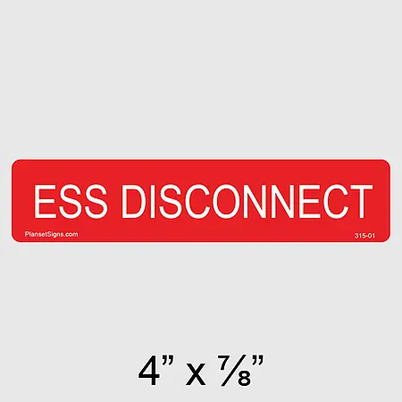 315-01 ESS Disconnect Label