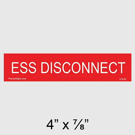 315-02 ESS Disconnect Placard