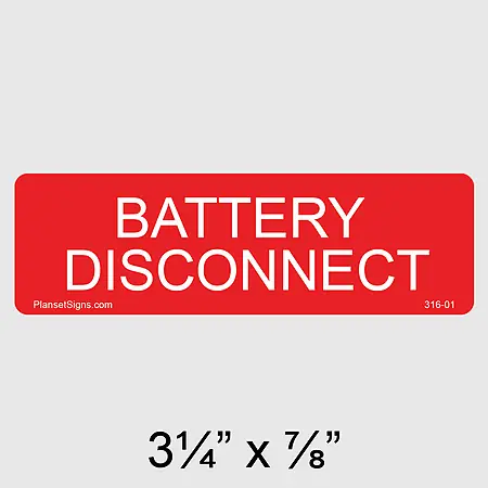 316-01 Battery Disconnect Label