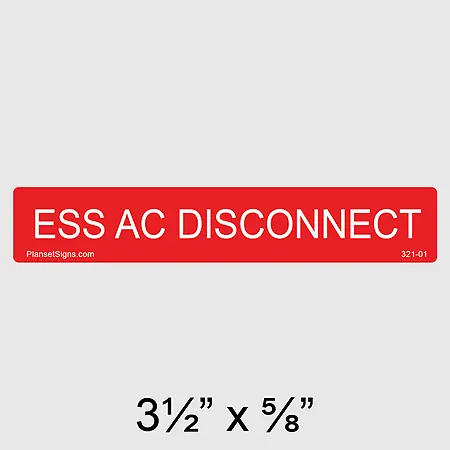 321-01 ESS AC Disconnect Label