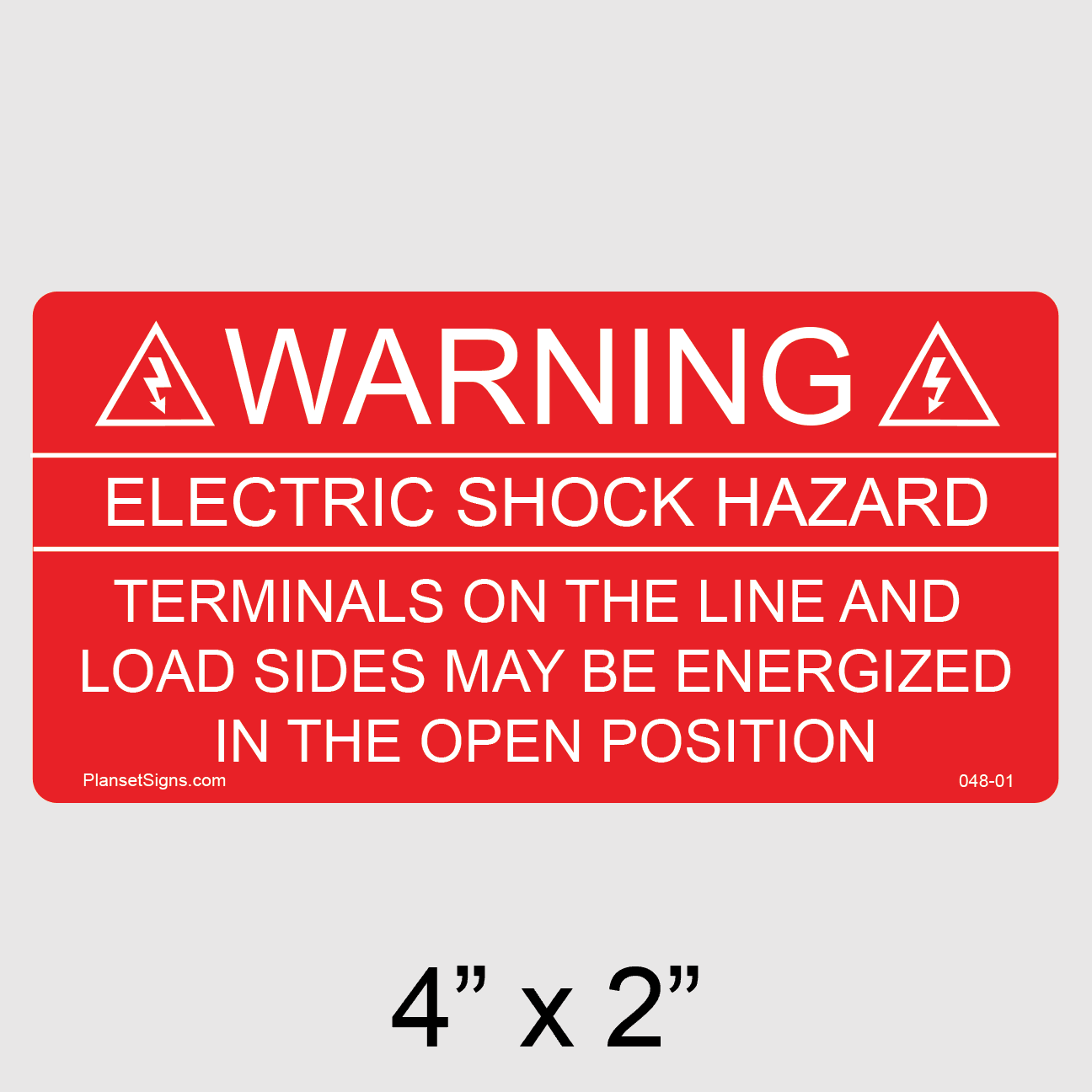 048-01 Solar Warning Label