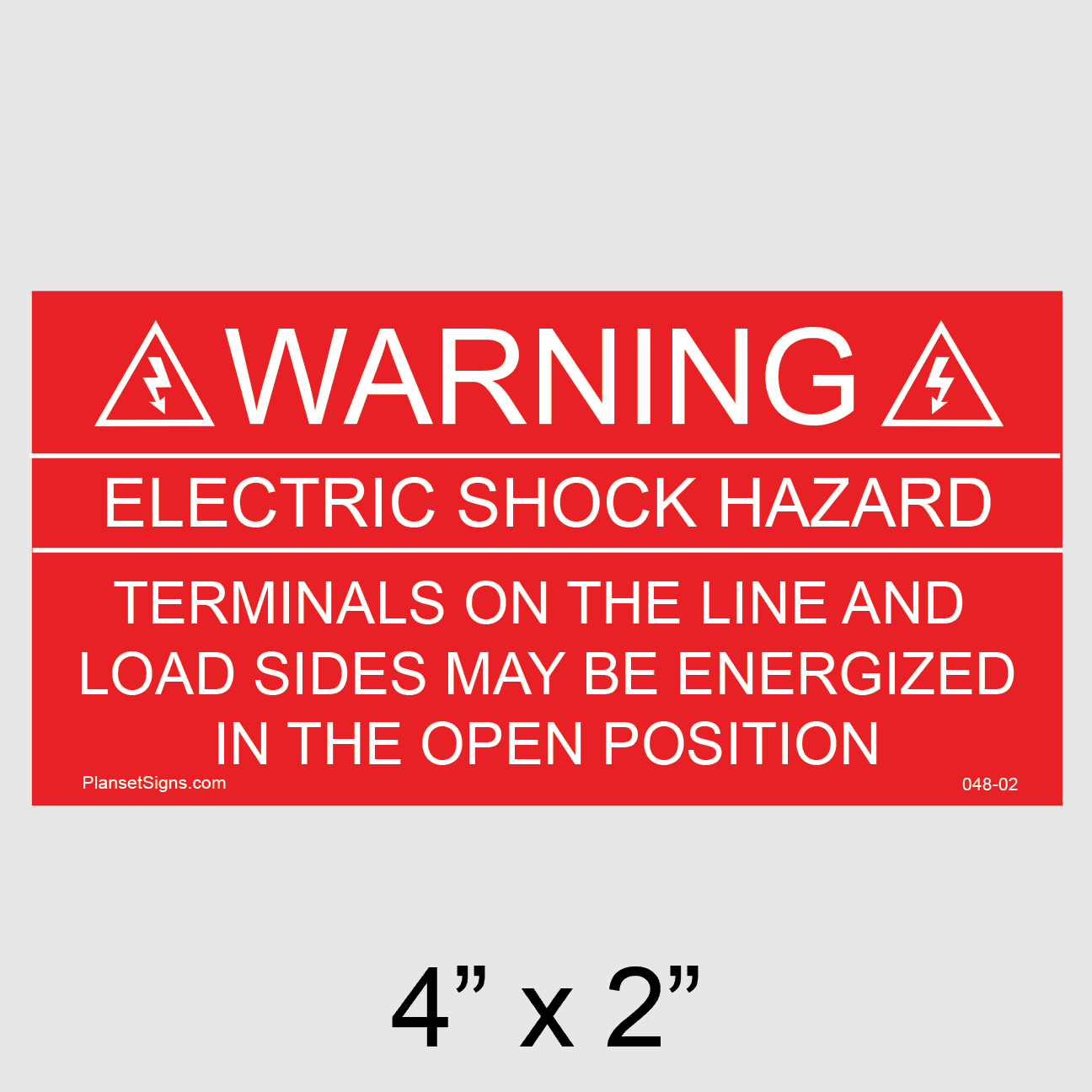 048-02 Solar Warning Placard