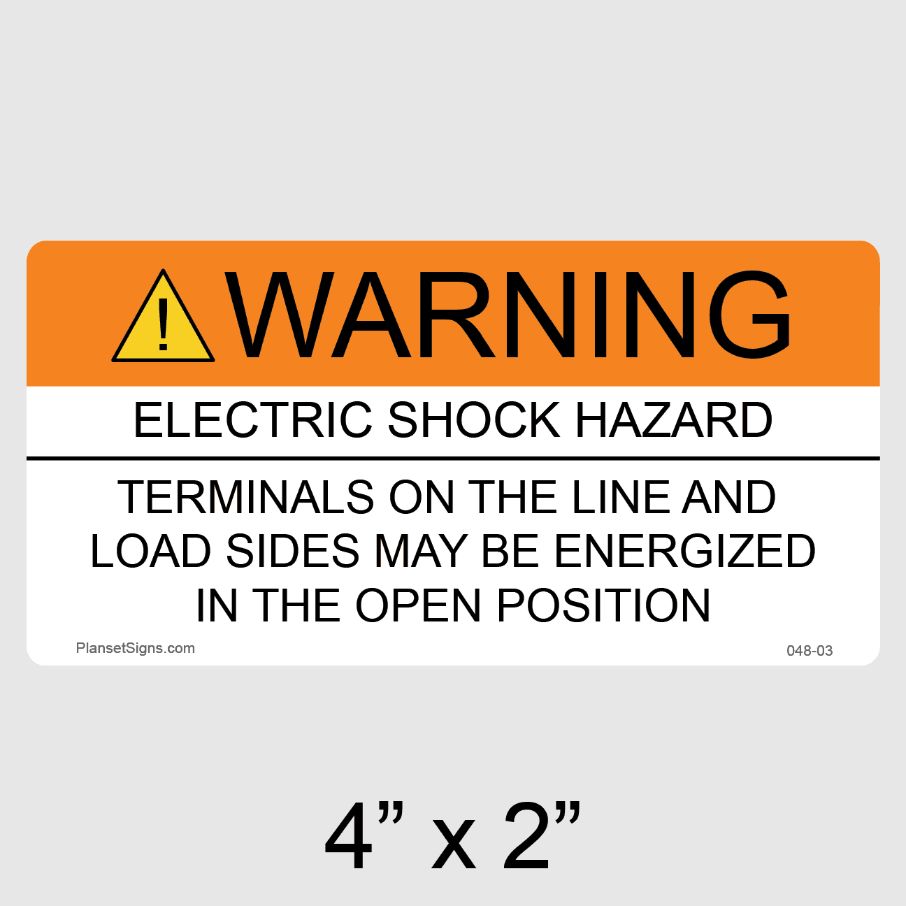 048-03 Solar Warning Label