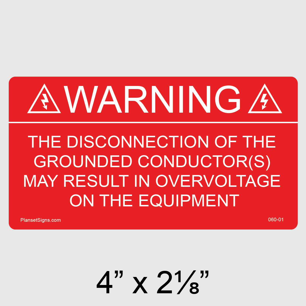 060-01 Solar Warning Label