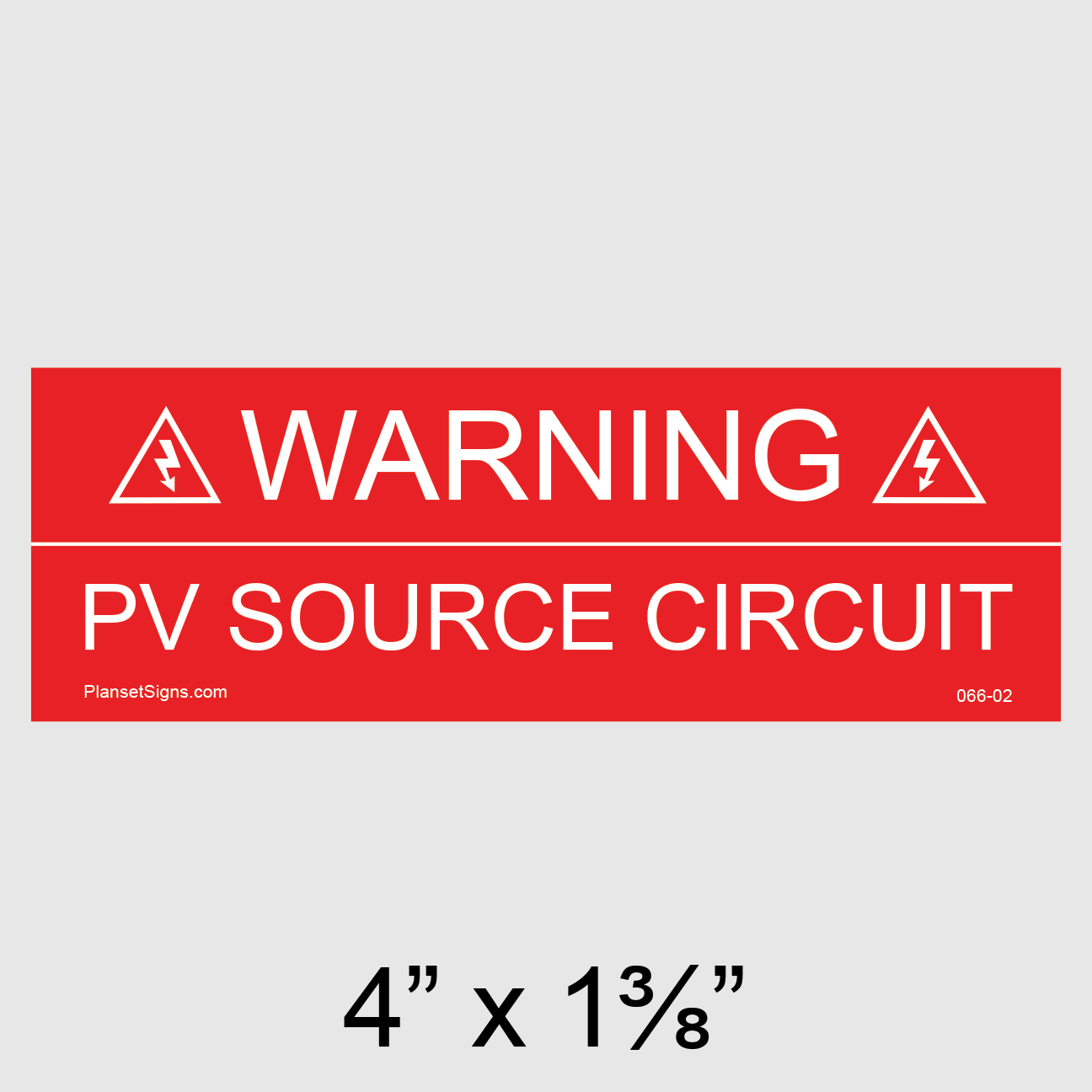 066-02 Solar Warning Source Circuit Placard