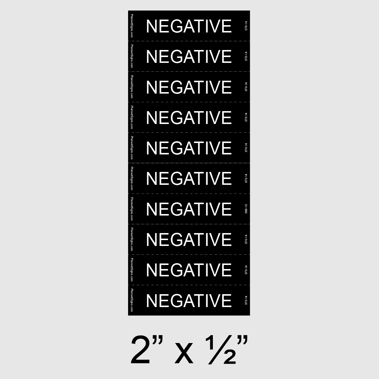 070-14 Negative Electrical Label