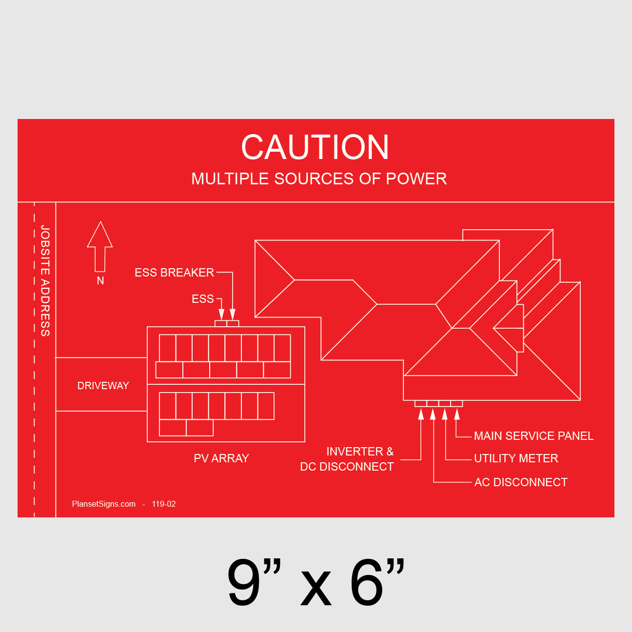 119-02 Solar Facility Map Placard (9" x 6")