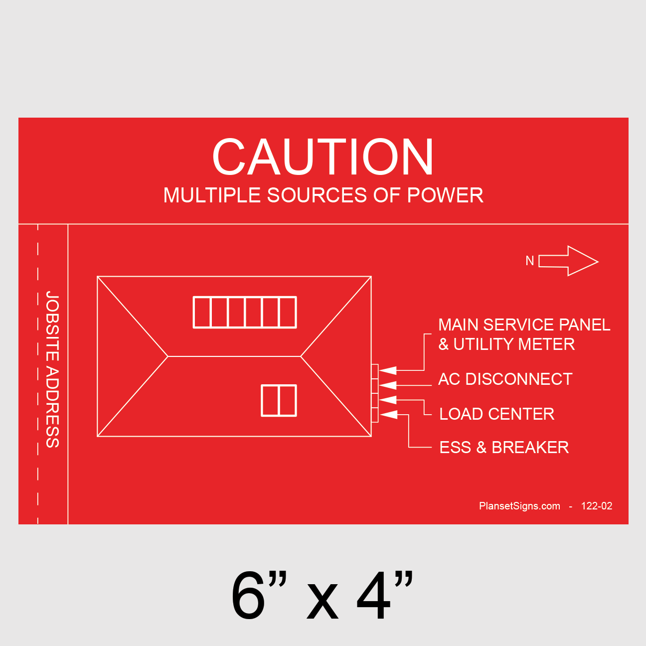 122-02 Solar Facility Map Placard (6" x 4")