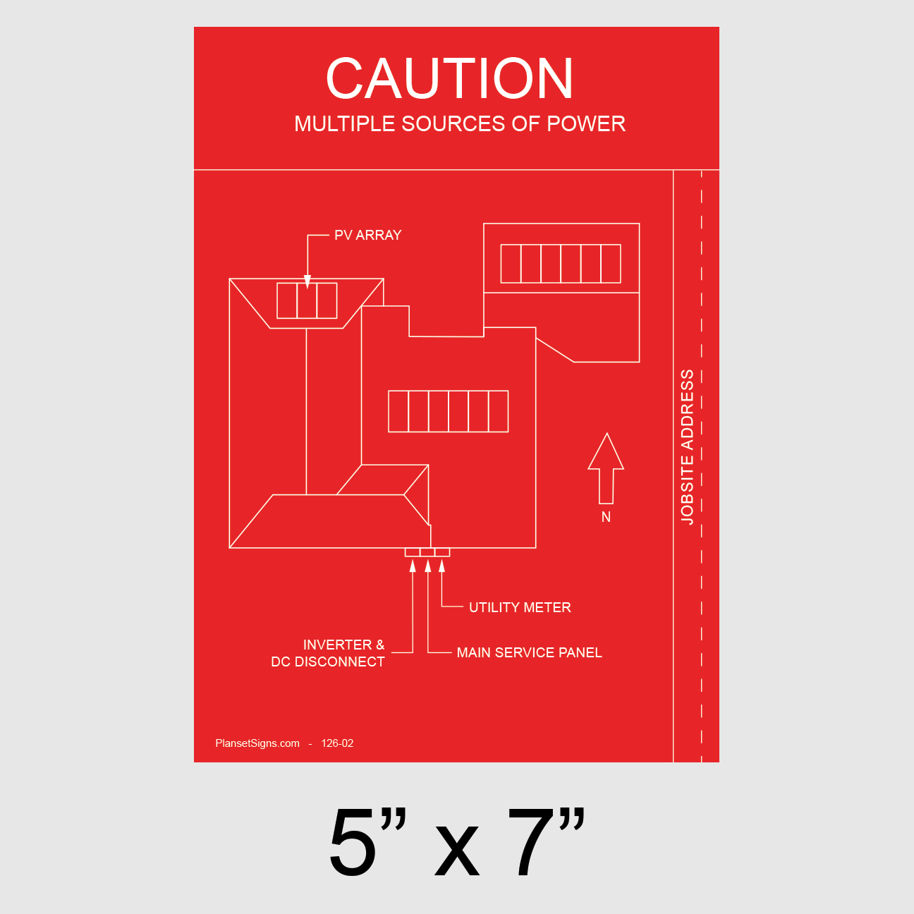 126-02 Solar Facility Map Placard (5" x 7")