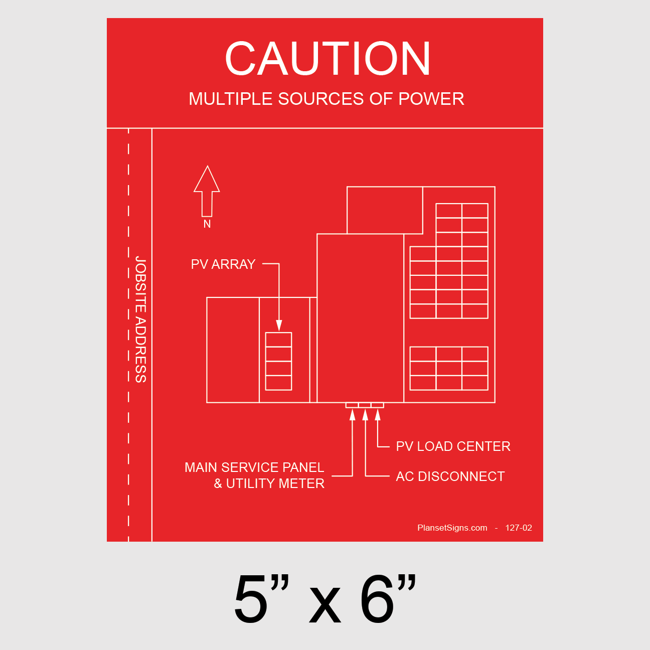 127-02 Solar Facility Map Placard (5" x 6")