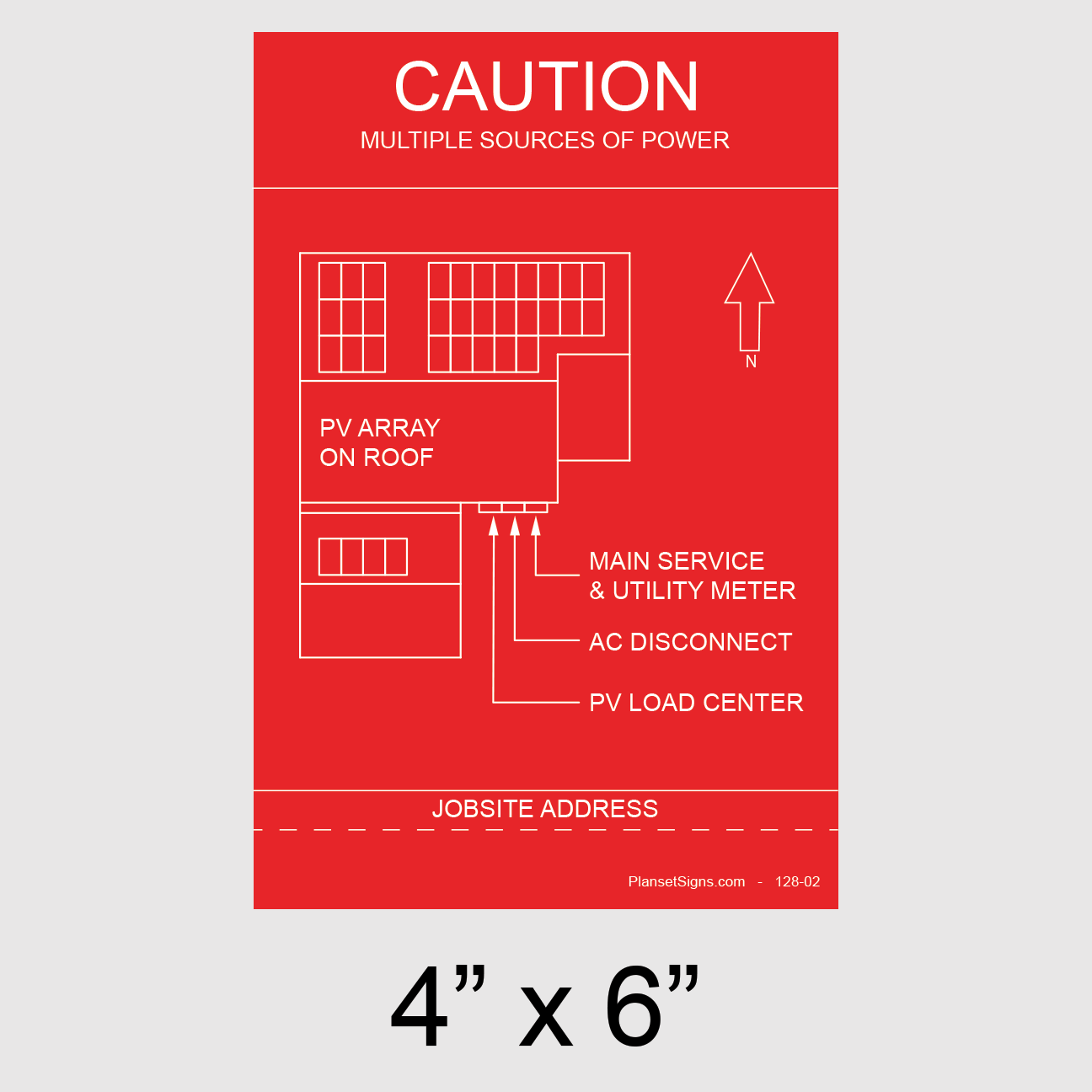 128-02 Solar Facility Map Placard (4" x 6")