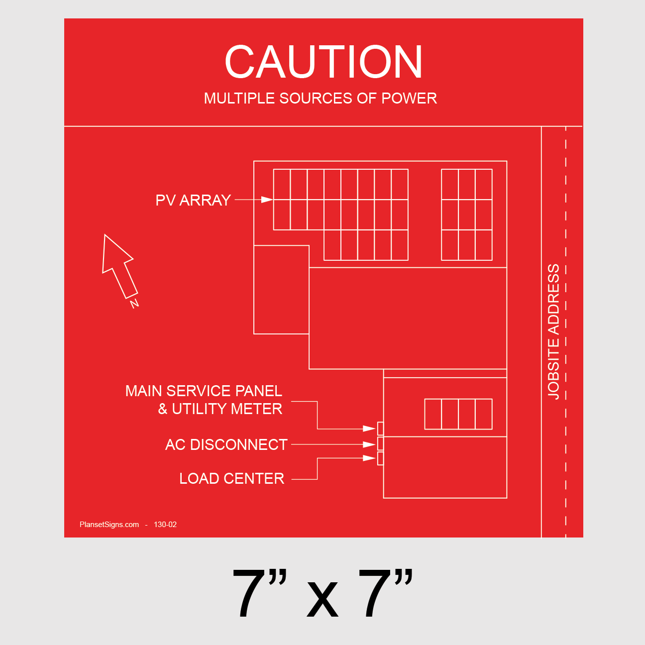 130-02 Solar Facility Map Placard (7" x 7")