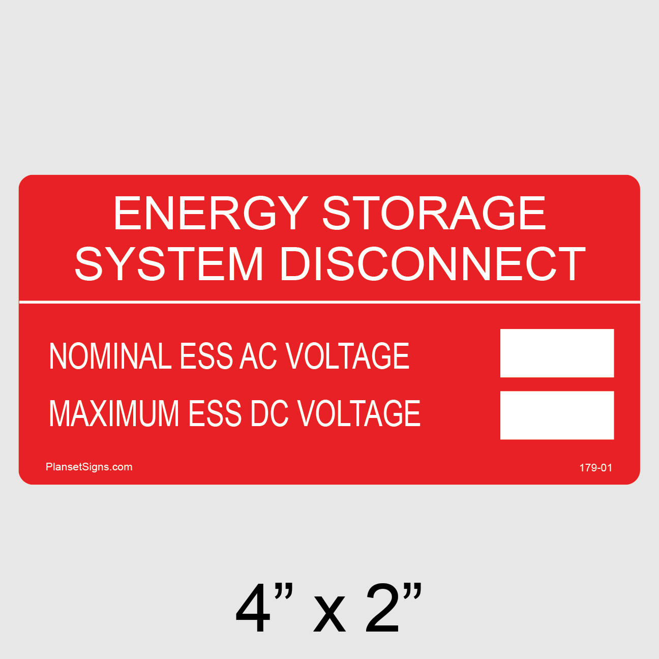 179-01 Energy Storage System Disconnect Label