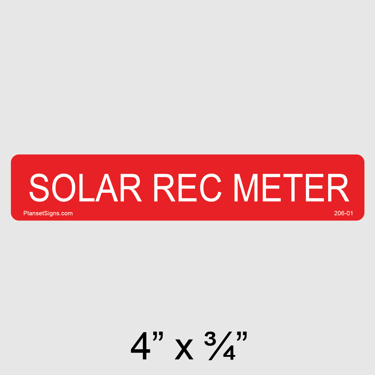 206-01 Solar Rec Meter Label