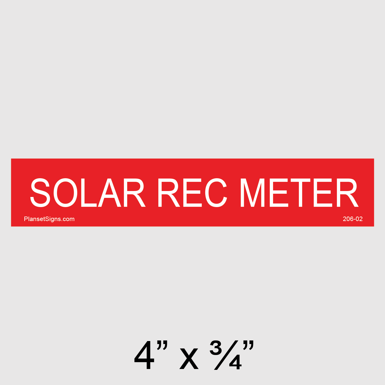 206-02 Solar Rec Meter Placard