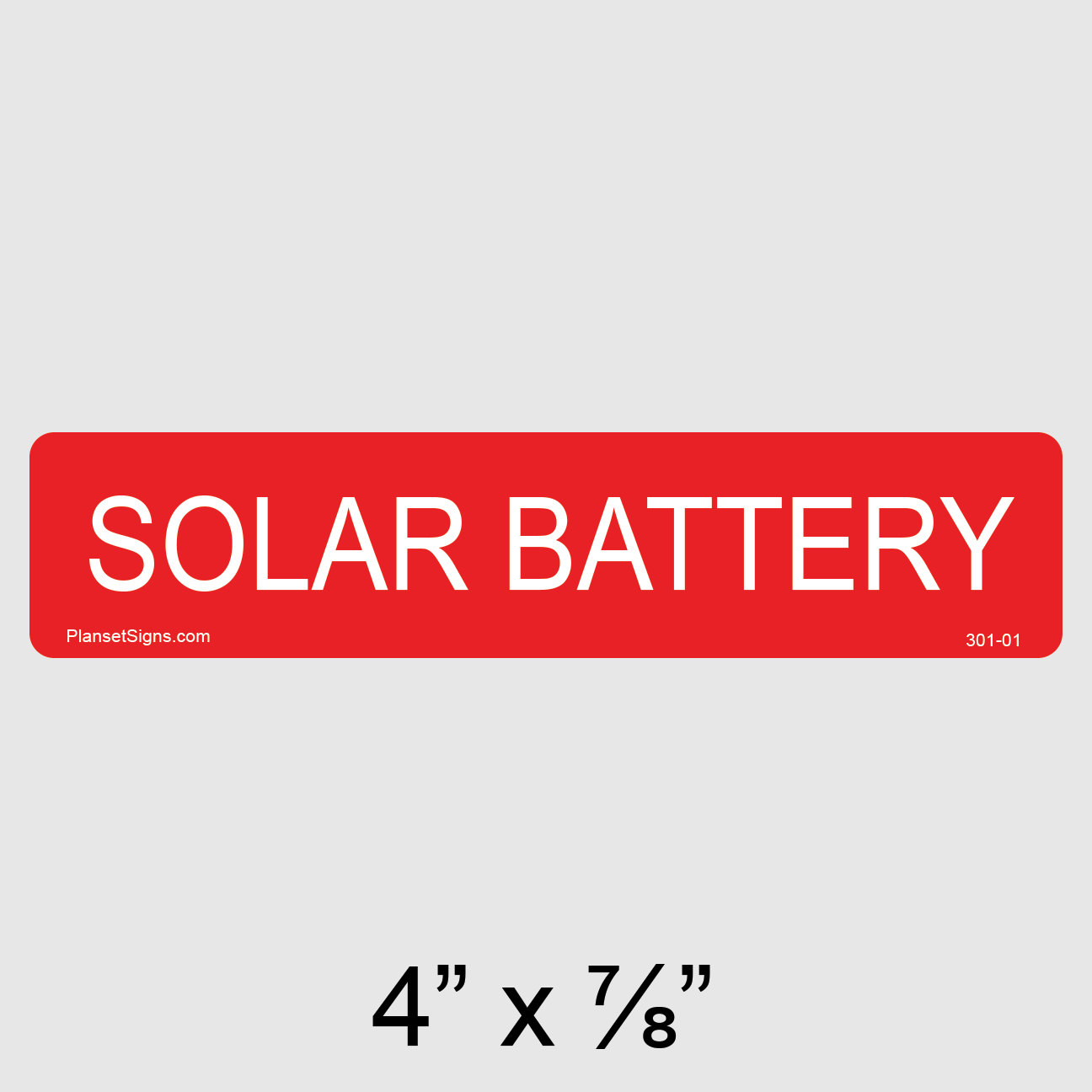 301-01 Solar Battery Label