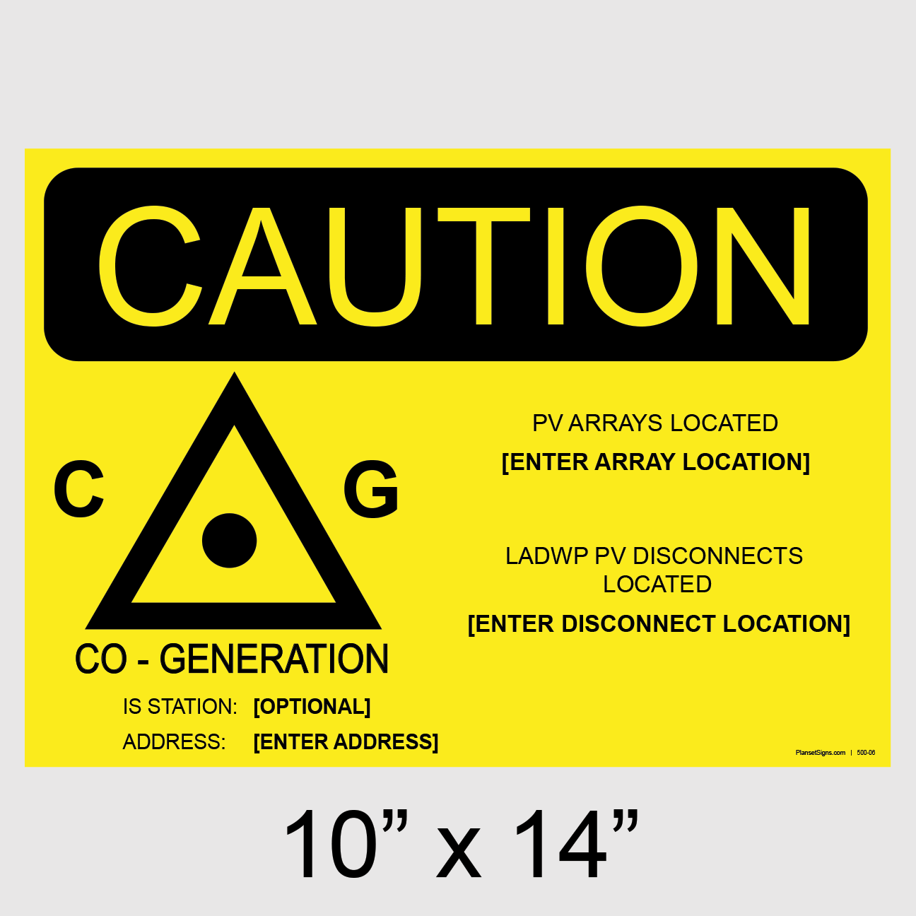 500-06 LADWP, Co-Generation - 14 X 11 Placard