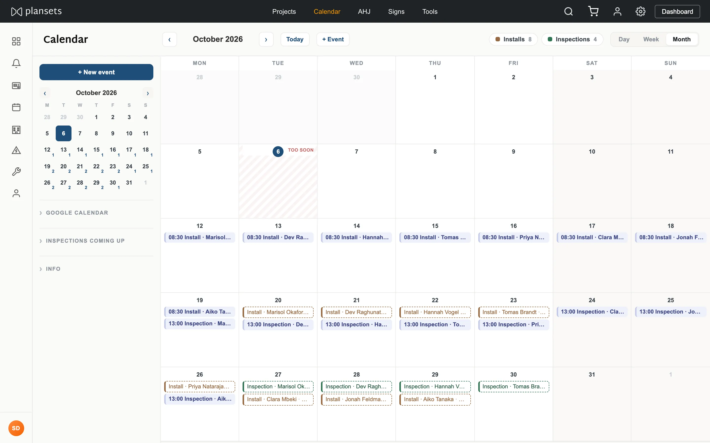 The calendar